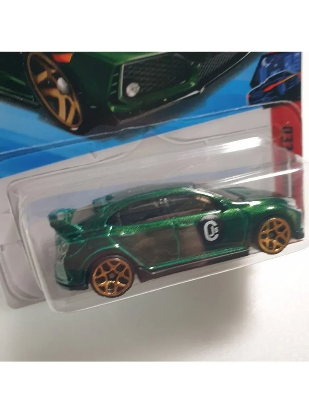 Hot Wheels 2018 Honda Civic Type R Night Speed Series Green Gold Wheels Mattel